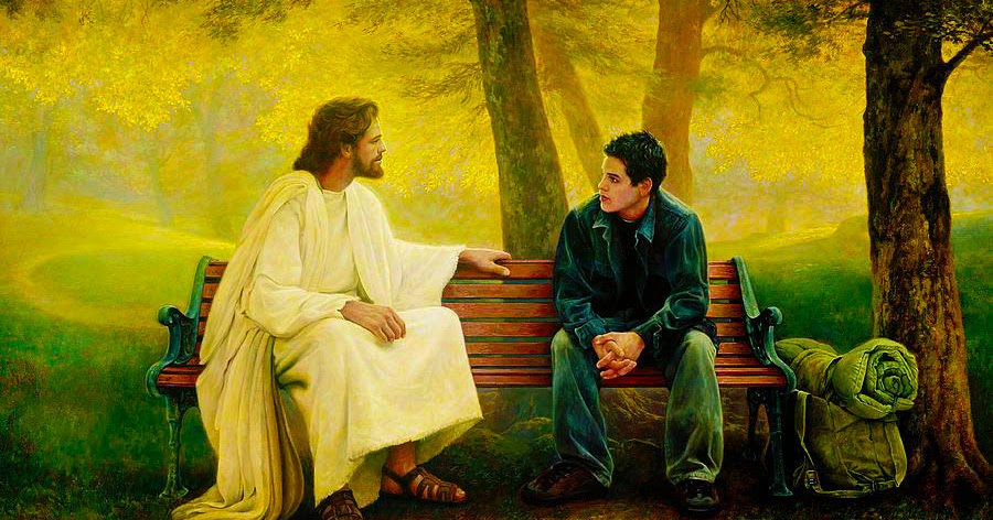 Joven hablando con Jesús